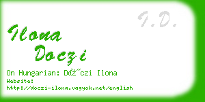 ilona doczi business card